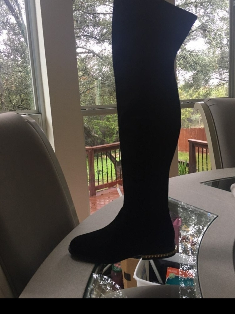 Michael Kors Nadine Black Over-the-Knee Stretch Boot - Women